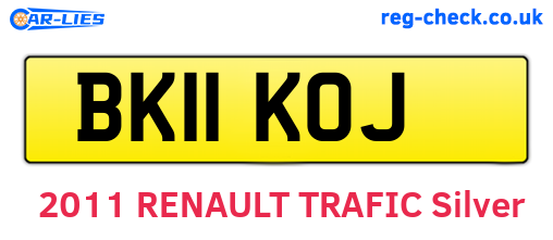 BK11KOJ are the vehicle registration plates.