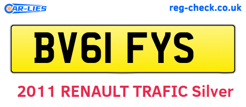 BV61FYS are the vehicle registration plates.
