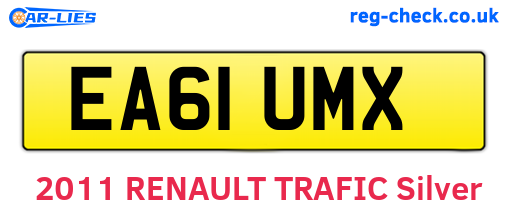 EA61UMX are the vehicle registration plates.