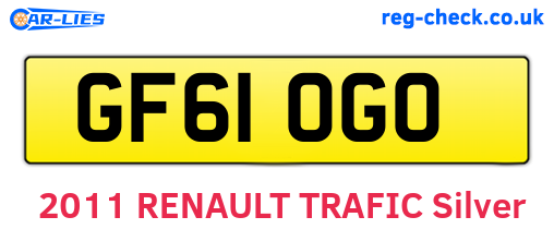 GF61OGO are the vehicle registration plates.