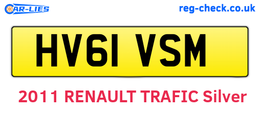 HV61VSM are the vehicle registration plates.