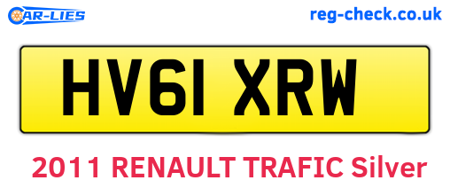 HV61XRW are the vehicle registration plates.