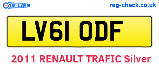 LV61ODF are the vehicle registration plates.