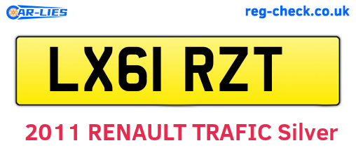 LX61RZT are the vehicle registration plates.
