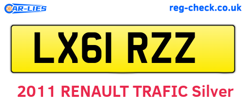 LX61RZZ are the vehicle registration plates.