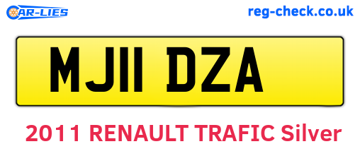 MJ11DZA are the vehicle registration plates.