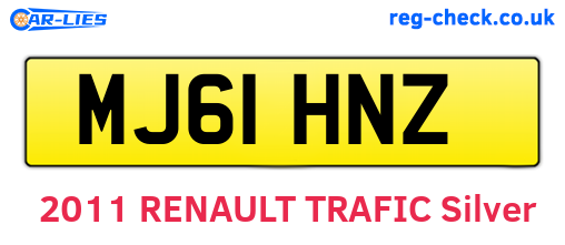 MJ61HNZ are the vehicle registration plates.