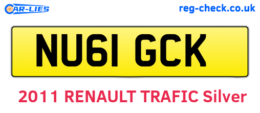 NU61GCK are the vehicle registration plates.