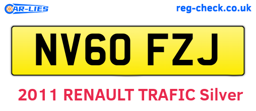 NV60FZJ are the vehicle registration plates.