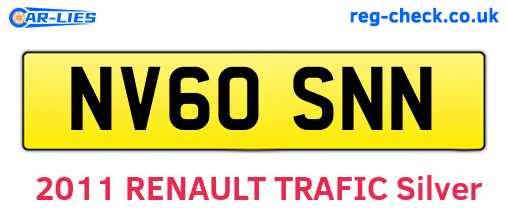 NV60SNN are the vehicle registration plates.