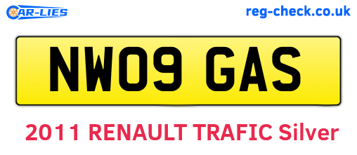 NW09GAS are the vehicle registration plates.