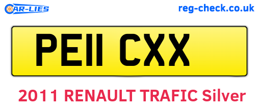 PE11CXX are the vehicle registration plates.