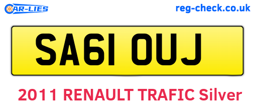 SA61OUJ are the vehicle registration plates.