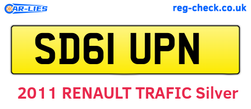 SD61UPN are the vehicle registration plates.