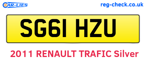 SG61HZU are the vehicle registration plates.