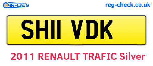 SH11VDK are the vehicle registration plates.