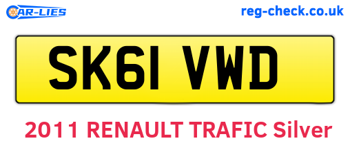 SK61VWD are the vehicle registration plates.