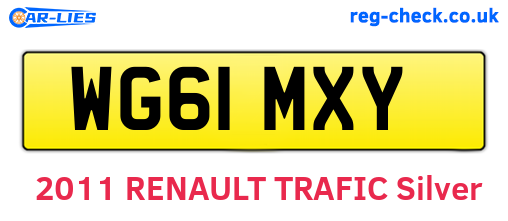 WG61MXY are the vehicle registration plates.