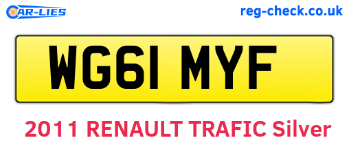 WG61MYF are the vehicle registration plates.