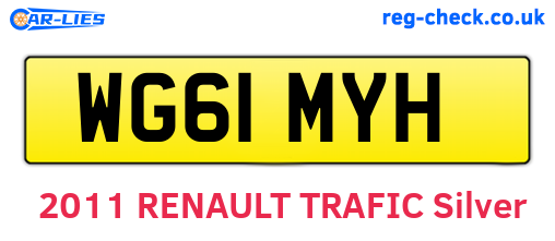 WG61MYH are the vehicle registration plates.