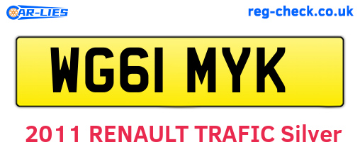 WG61MYK are the vehicle registration plates.