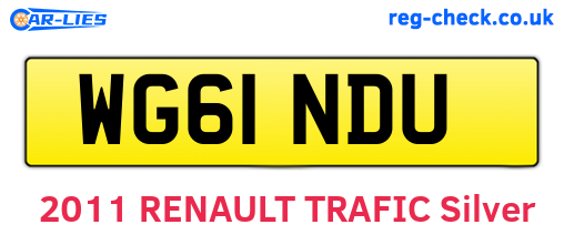 WG61NDU are the vehicle registration plates.