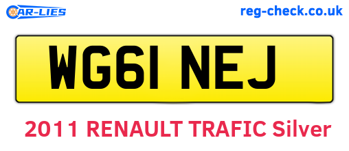 WG61NEJ are the vehicle registration plates.