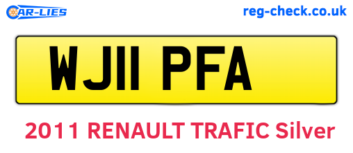WJ11PFA are the vehicle registration plates.
