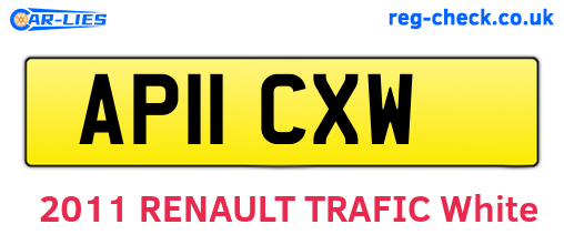 AP11CXW are the vehicle registration plates.
