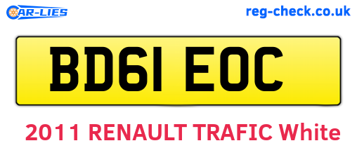 BD61EOC are the vehicle registration plates.