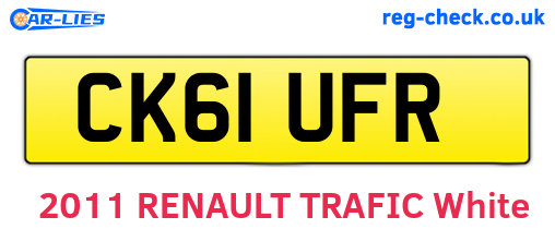 CK61UFR are the vehicle registration plates.
