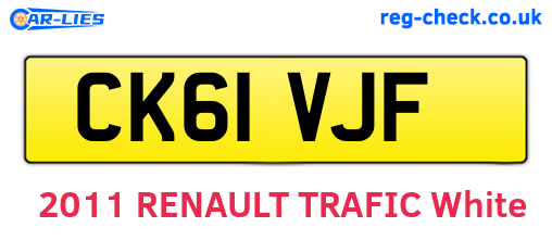CK61VJF are the vehicle registration plates.
