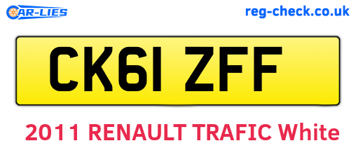 CK61ZFF are the vehicle registration plates.