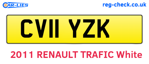 CV11YZK are the vehicle registration plates.