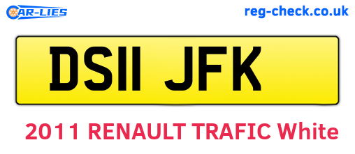 DS11JFK are the vehicle registration plates.
