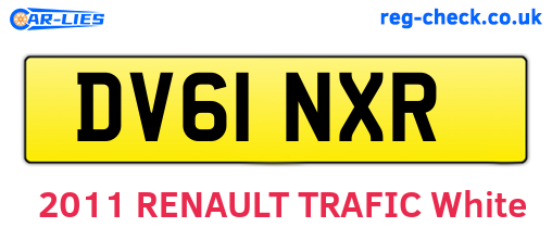 DV61NXR are the vehicle registration plates.