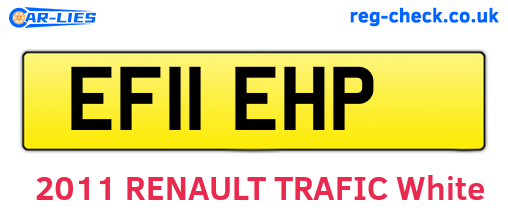 EF11EHP are the vehicle registration plates.