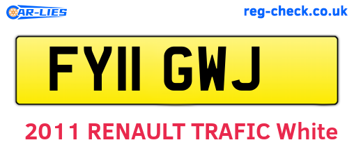 FY11GWJ are the vehicle registration plates.