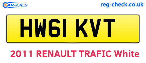 HW61KVT are the vehicle registration plates.