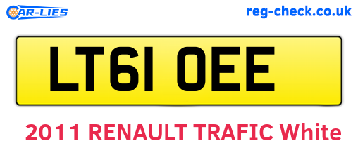 LT61OEE are the vehicle registration plates.