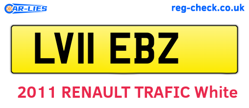 LV11EBZ are the vehicle registration plates.