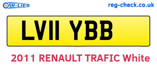 LV11YBB are the vehicle registration plates.