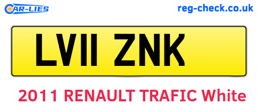 LV11ZNK are the vehicle registration plates.