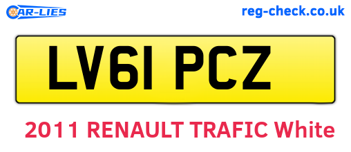 LV61PCZ are the vehicle registration plates.