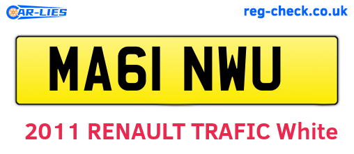 MA61NWU are the vehicle registration plates.