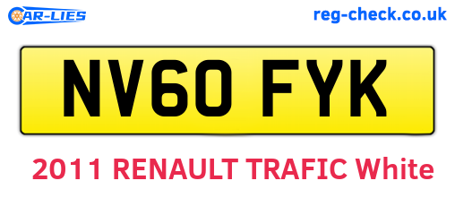 NV60FYK are the vehicle registration plates.