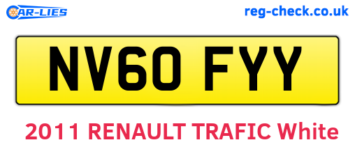 NV60FYY are the vehicle registration plates.