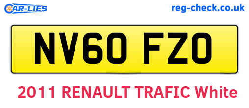 NV60FZO are the vehicle registration plates.