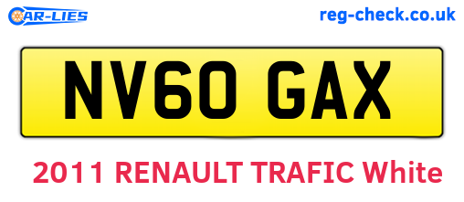 NV60GAX are the vehicle registration plates.
