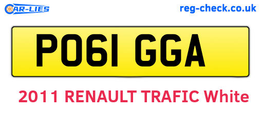 PO61GGA are the vehicle registration plates.